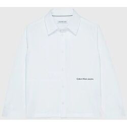 textil Niños Camisas manga larga Calvin Klein Jeans IB0IB01497 LOGO POPLIN-YAF BRIGHT WHITE Blanco