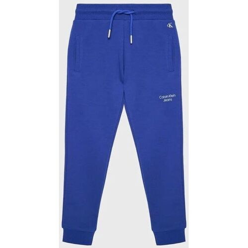 textil Niños Pantalones Calvin Klein Jeans IB0IB01282 STACK LOGO-C66 ULTRA BLUE Azul