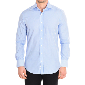 textil Hombre Camisas manga larga CafÃ© Coton DANIELLE3-33LS Azul