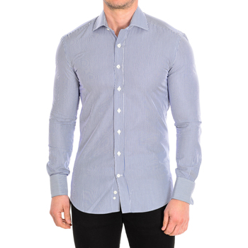 textil Hombre Camisas manga larga CafÃ© Coton THYM5-SLIM-55DCS Azul