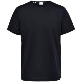 Selected T-Shirt Bet Linen - Black Negro