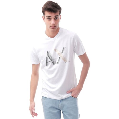 textil Hombre Camisetas manga corta Emporio Armani - Camiseta De Manga Corta Con Logo Blanco