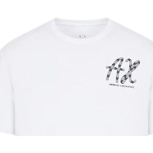 textil Hombre Camisetas manga corta Emporio Armani - Camiseta con Logo Bordado Blanco