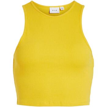 textil Mujer Tops y Camisetas Vila VIFELIA CROPPED TANK TOP Amarillo