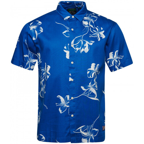 textil Hombre Camisas manga larga Superdry Vintage hawaiian s/s shirt Azul