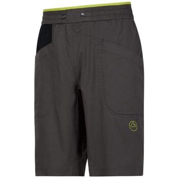 textil Hombre Shorts / Bermudas La Sportiva Pantalones cortos Bleauser Hombre Carbon/Lime Punch Gris