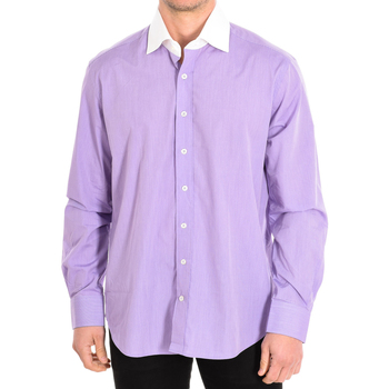 textil Hombre Camisas manga larga CafÃ© Coton BOATING1-33LSW Violeta