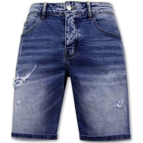 textil Hombre Pantalones cortos Enos Pantalones Cortos Elásticos Denim Azul