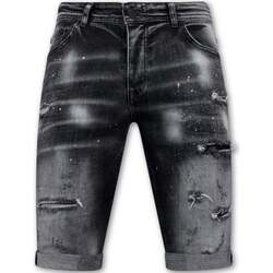 textil Hombre Pantalones cortos Local Fanatic Distressed Short Stonewash Slim Fit Negro