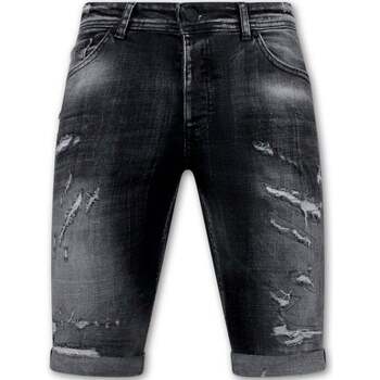 textil Hombre Pantalones cortos Local Fanatic Destroyed Shorts With Paint Negro