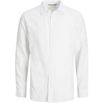 textil Hombre Camisas manga larga Jack & Jones 12225707 LAYNE-BRIGHT WHITE Blanco