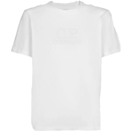 textil Hombre Camisetas manga corta C.p. Company - Jersey De Manga Corta Con Logo Blanco