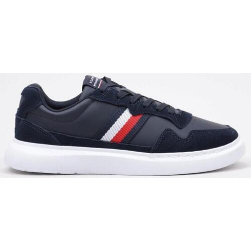 Zapatos Hombre Zapatillas bajas Tommy Hilfiger LIGHTWEIGHT LEATHER MIX CUP Marino