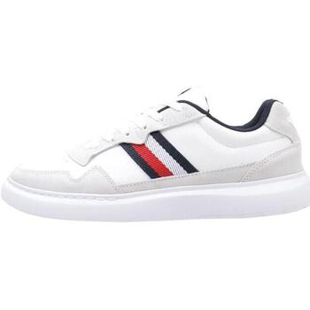 Zapatos Hombre Zapatillas bajas Tommy Hilfiger LIGHTWEIGHT LEATHER MIX CUP Blanco