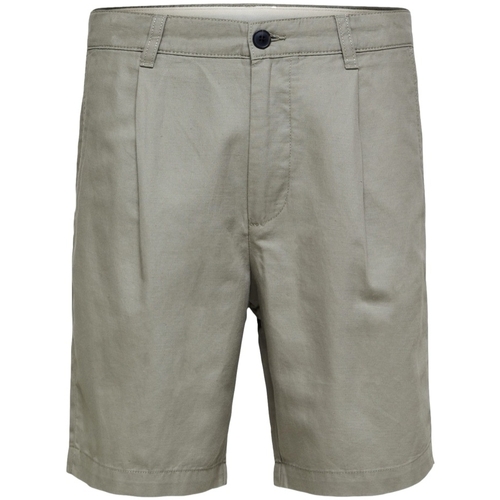 textil Hombre Shorts / Bermudas Selected Comfort-Jones Linen - Vetiver Verde
