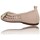 Zapatos Mujer Bailarinas-manoletinas Wonders Zapatos Bailarinas Planas para Mujer de  Bow CH-1001 Beige