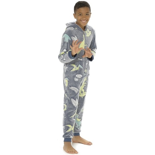 textil Niños Pijama Follow That Dream Glow In The Dark Dinosaurs Gris