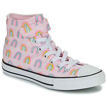 Zapatos Niña Zapatillas altas Converse CHUCK TAYLOR ALL STAR EASY ON RAINBOWS Rosa / Multicolor