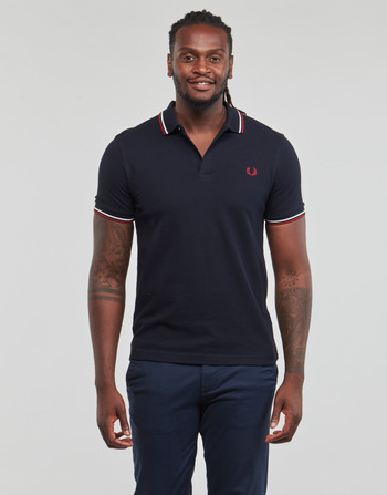 Fred Perry TWIN TIPPED FRED PERRY SHIRT Marino / Blanco / Rojo