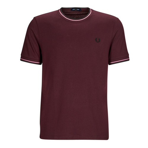 textil Hombre Camisetas manga corta Fred Perry TWIN TIPPED T-SHIRT Burdeo