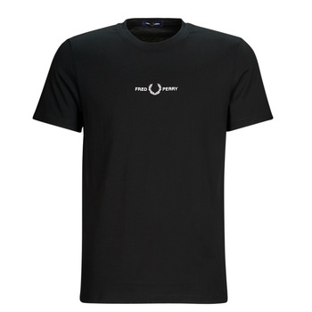 textil Hombre Camisetas manga corta Fred Perry EMBROIDERED T-SHIRT Negro
