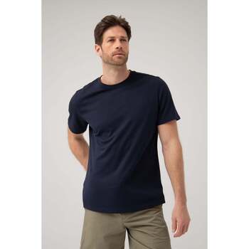 textil Hombre Camisetas manga corta Sepiia Básica Cuello Redondo Non Iron Azul