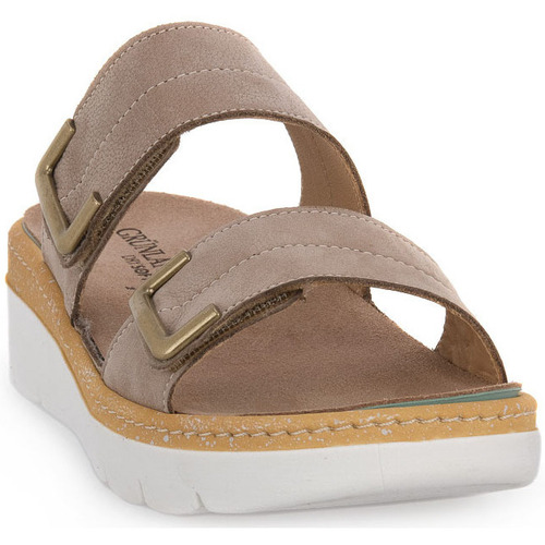 Zapatos Mujer Zuecos (Mules) Grunland TAUPE 68MOLL Marrón