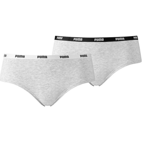 Ropa interior Mujer Shorty / Boxer Puma WOMEN HIPSTER 2P PACK Gris