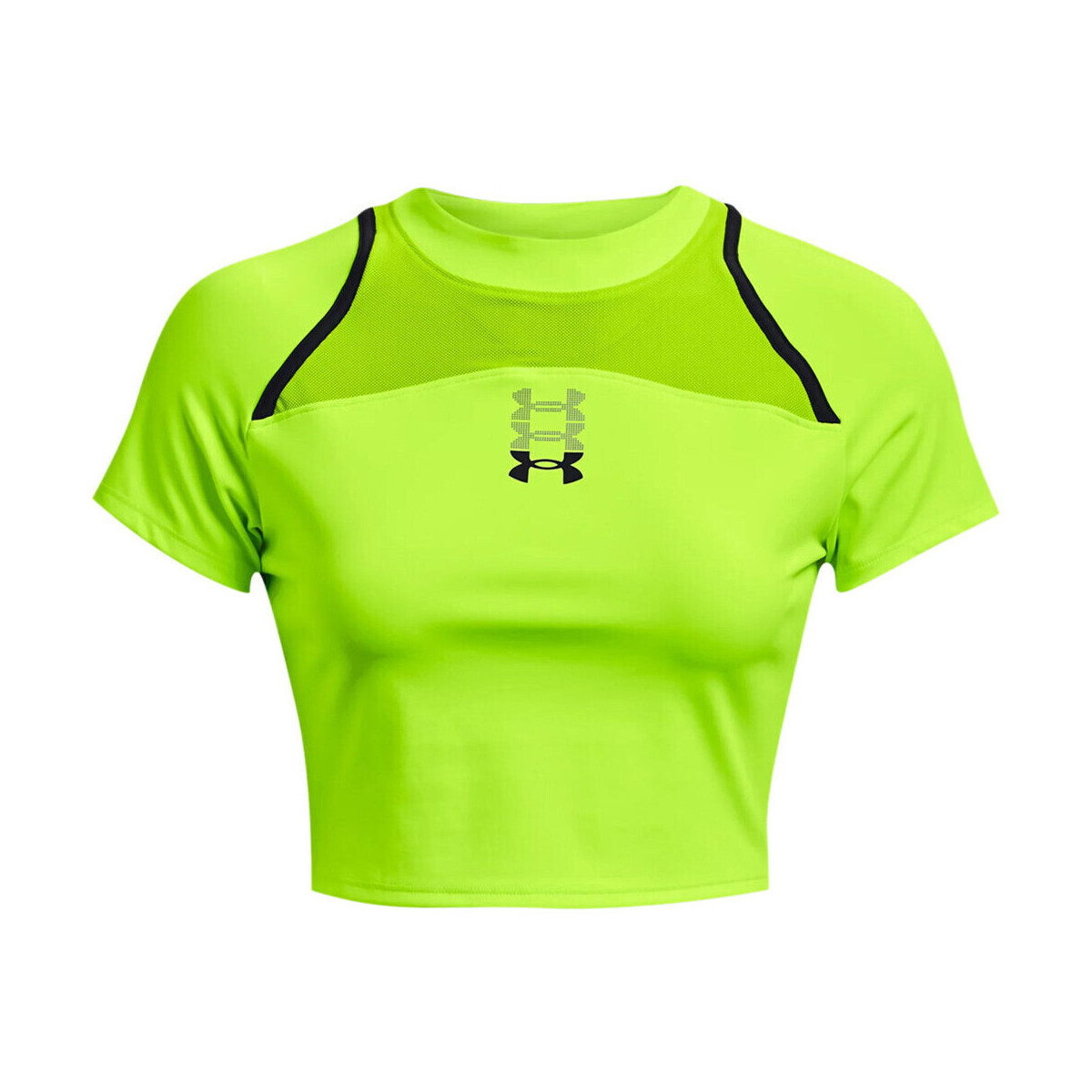 textil Mujer Camisas Under Armour UA Run Anywhere Crop SS Verde