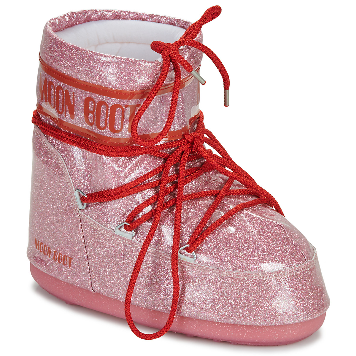 Zapatos Mujer Botas de nieve Moon Boot MB ICON LOW GLITTER Rosa / Rojo