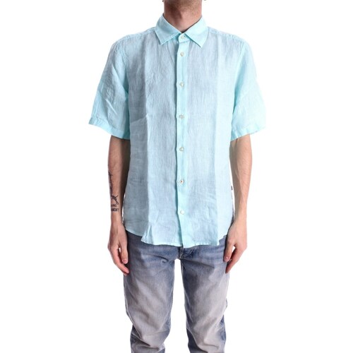 textil Hombre Camisas manga corta BOSS 50489345 Azul