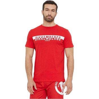 textil Hombre Camisetas manga corta Bikkembergs BKK2MTS03 - Hombres Rojo