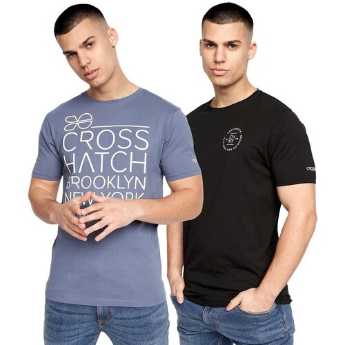 textil Hombre Camisetas manga larga Crosshatch Bestforth Negro