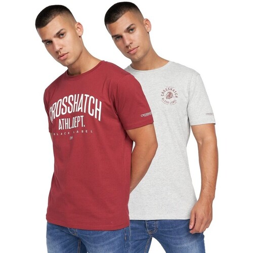textil Hombre Camisetas manga larga Crosshatch Oldskool Rojo