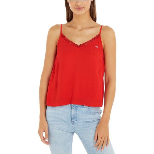 textil Tops y Camisetas Tommy Jeans DW0DW15198 - Mujer Rojo
