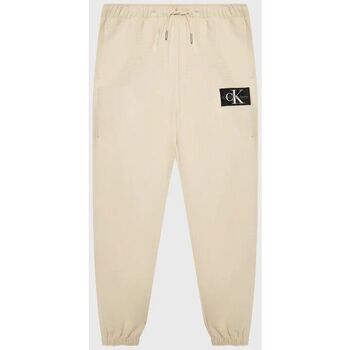 textil Niño Pantalones Calvin Klein Jeans IB0IB01505 TEXT BADGE-ACJ MUSLIN Blanco