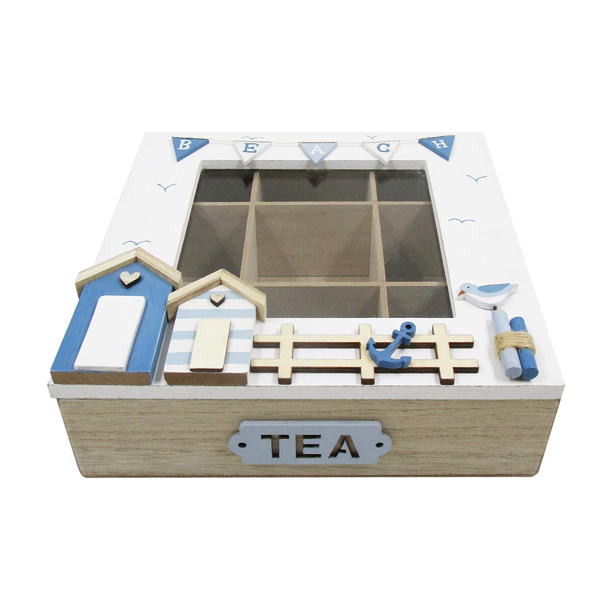 Casa Cestas / cajas y papelera Signes Grimalt Organizador Tea Marino Blanco