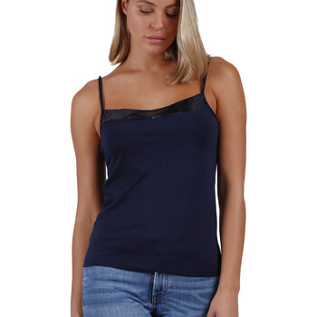 textil Mujer Tops / Blusas Admas Camiseta de tirantes Escote Lentejuelas Azul