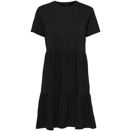 textil Mujer Vestidos Only ONLMAY S/S O-NECK PEPLUM DRESS Negro