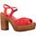 Zapatos Mujer Sandalias Pon´s Quintana 10425 000 Rojo