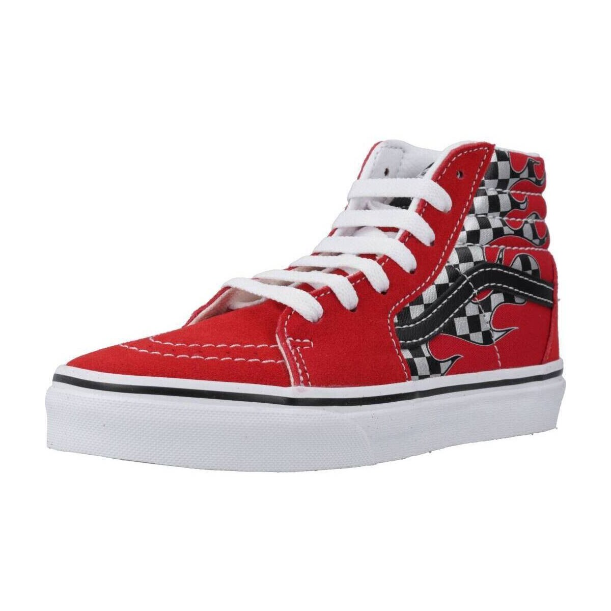 Zapatos Niño Zapatillas bajas Vans SK8-HI REFLECT CHECK FLAME Rojo