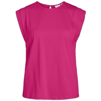 textil Mujer Tops / Blusas Only VILA Top Sinata S/S - Pink Yarrow Rosa