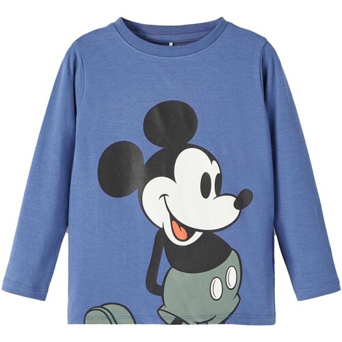 textil Niño Tops y Camisetas Name it T-Shirt  Nmmdux Mickey Manica Lunga Blu Azul