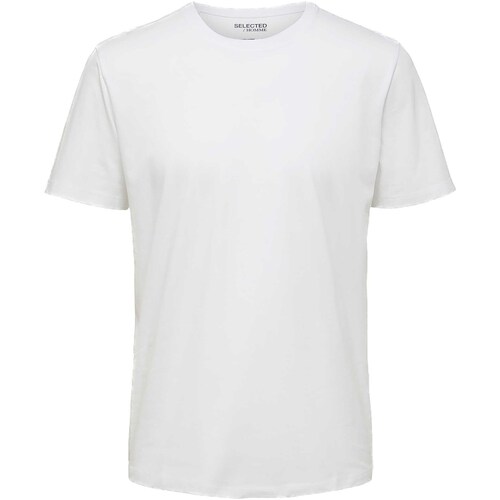 textil Hombre Tops y Camisetas Selected T-Shirt  Slhaspen Noos Blanco