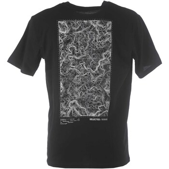 Selected Slhrelaxajax Print Ss O-Neck Tee W Negro
