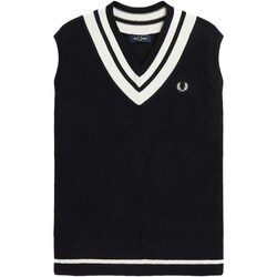 textil Hombre Chaquetas Fred Perry Maglione Fred Perry Striped Trim Negro