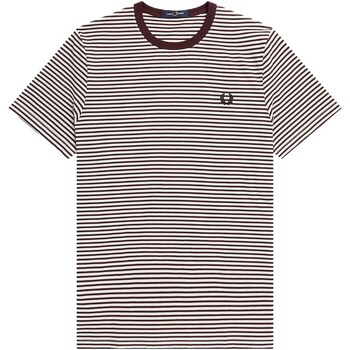 textil Hombre Camisetas manga corta Fred Perry T-Shirt Fred Perry Fine Stripe Rojo