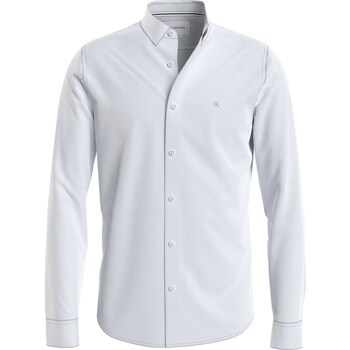 textil Hombre Camisas manga larga Ck Jeans Camicia  Chest Logo Slim Blanco