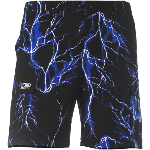 textil Hombre Shorts / Bermudas Phobia Cargo Shorts With Blue All Over Lightning Negro