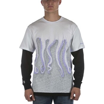 textil Hombre Tops y Camisetas Octopus T-Shirt  Milan L/S Bianco Nero Blanco